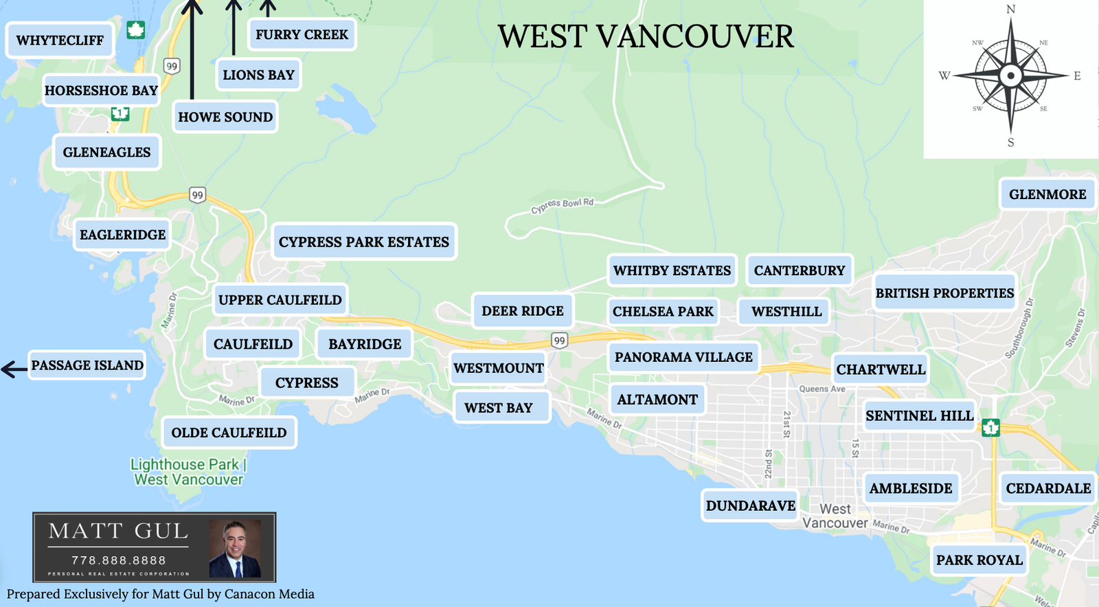 West Vancouver Neighbourhood Map