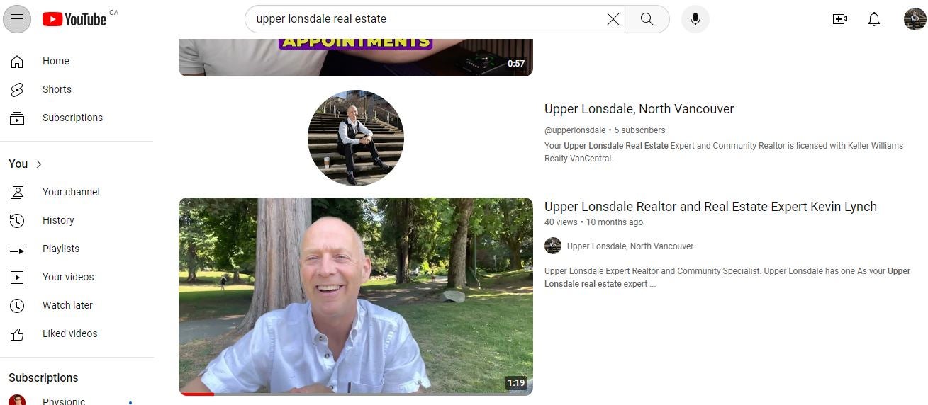 youtube search for upper lonsdale real estate