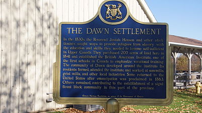 The Dawn Settlement Plaque