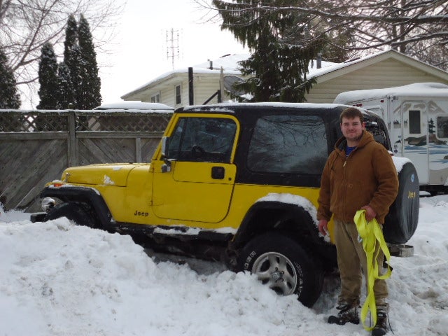 Jeep stuck in the snow