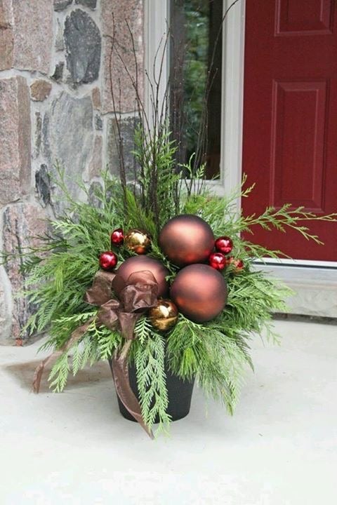 Porch Christmas Decorator Urns