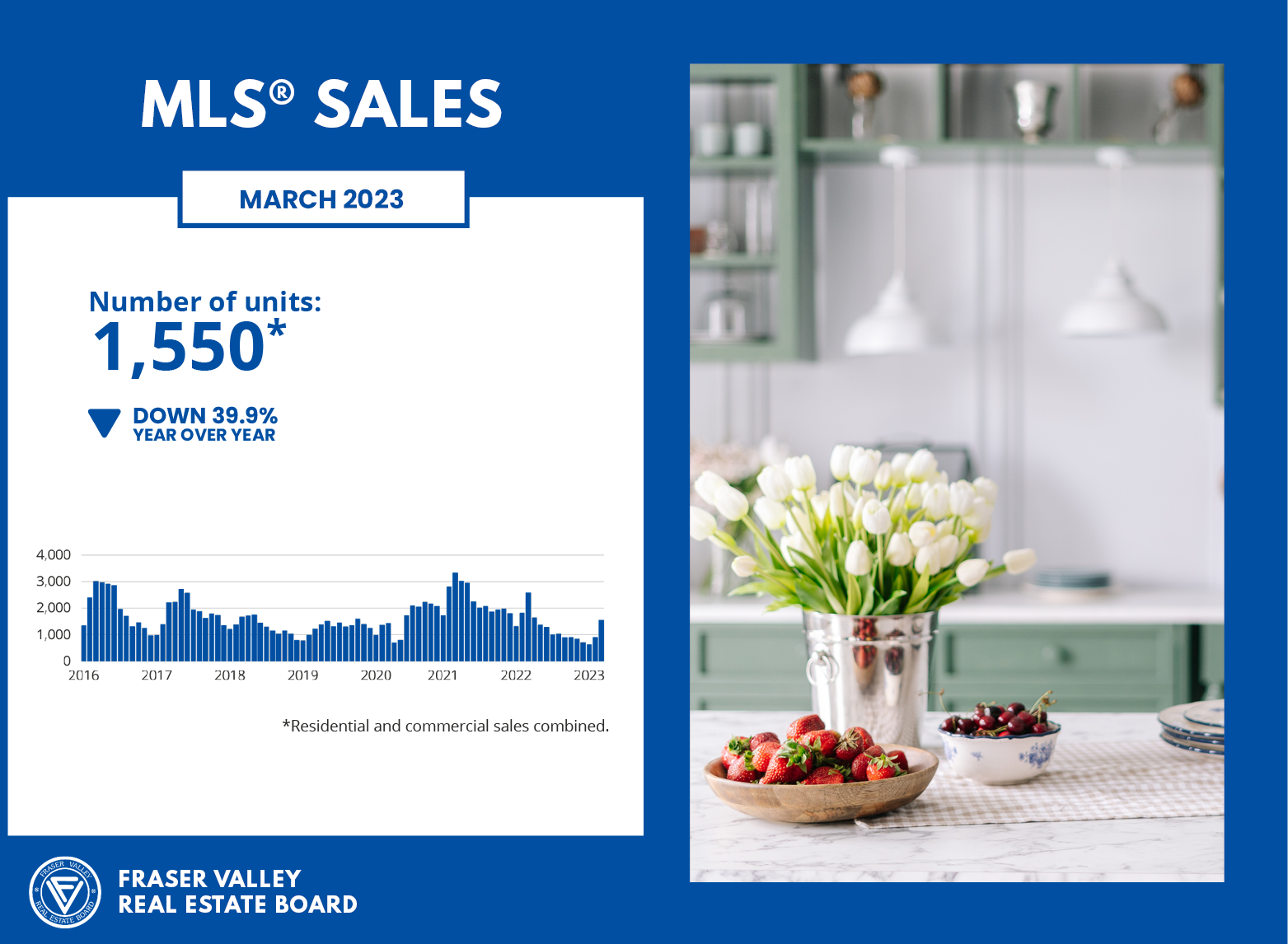 Fraser Valley Housing Market Statistics March 2023 - MLS Sales