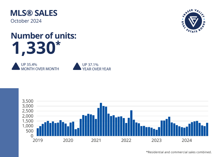 Fraser Valley Housing Market Statistics October 2024 - MLS Sales