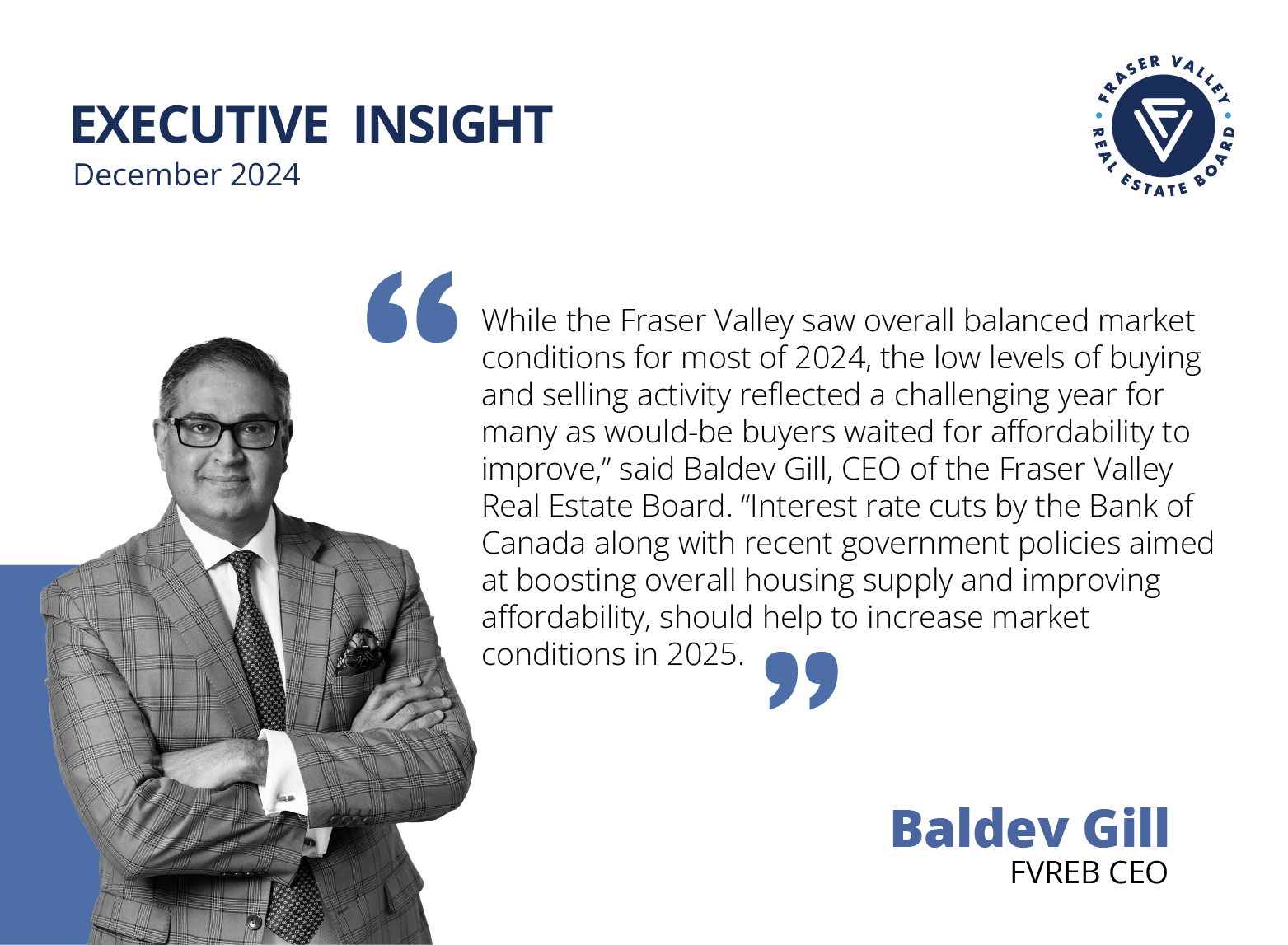 Fraser Valley Housing Market Statistics December 2024 - Executive Insight