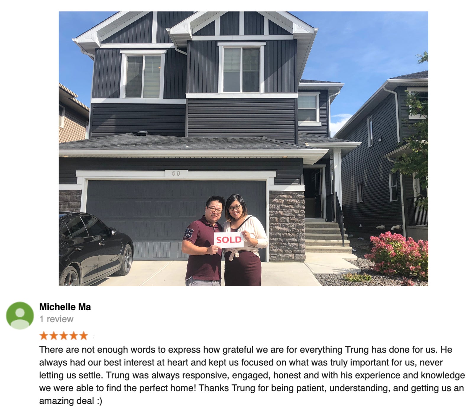Trung Bien - Realtor Calgary - ReMax Real Estate Central -  Home Buyer testimonial