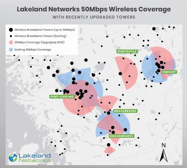 Internet towers in Muskoka Lakeland Networks Internet provider in Bracebrdige