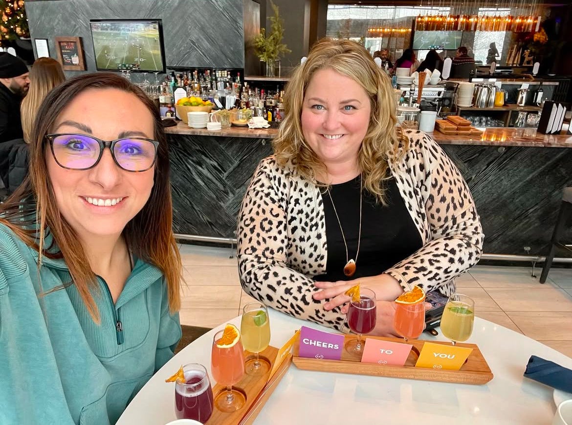 Jen Dupuis and Amber Baird at a local restaurant