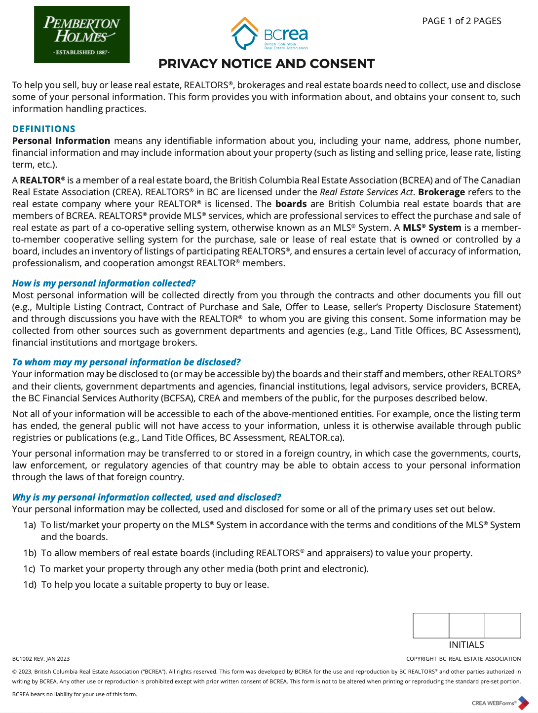 Disclosure of Representation in Trading Service BC