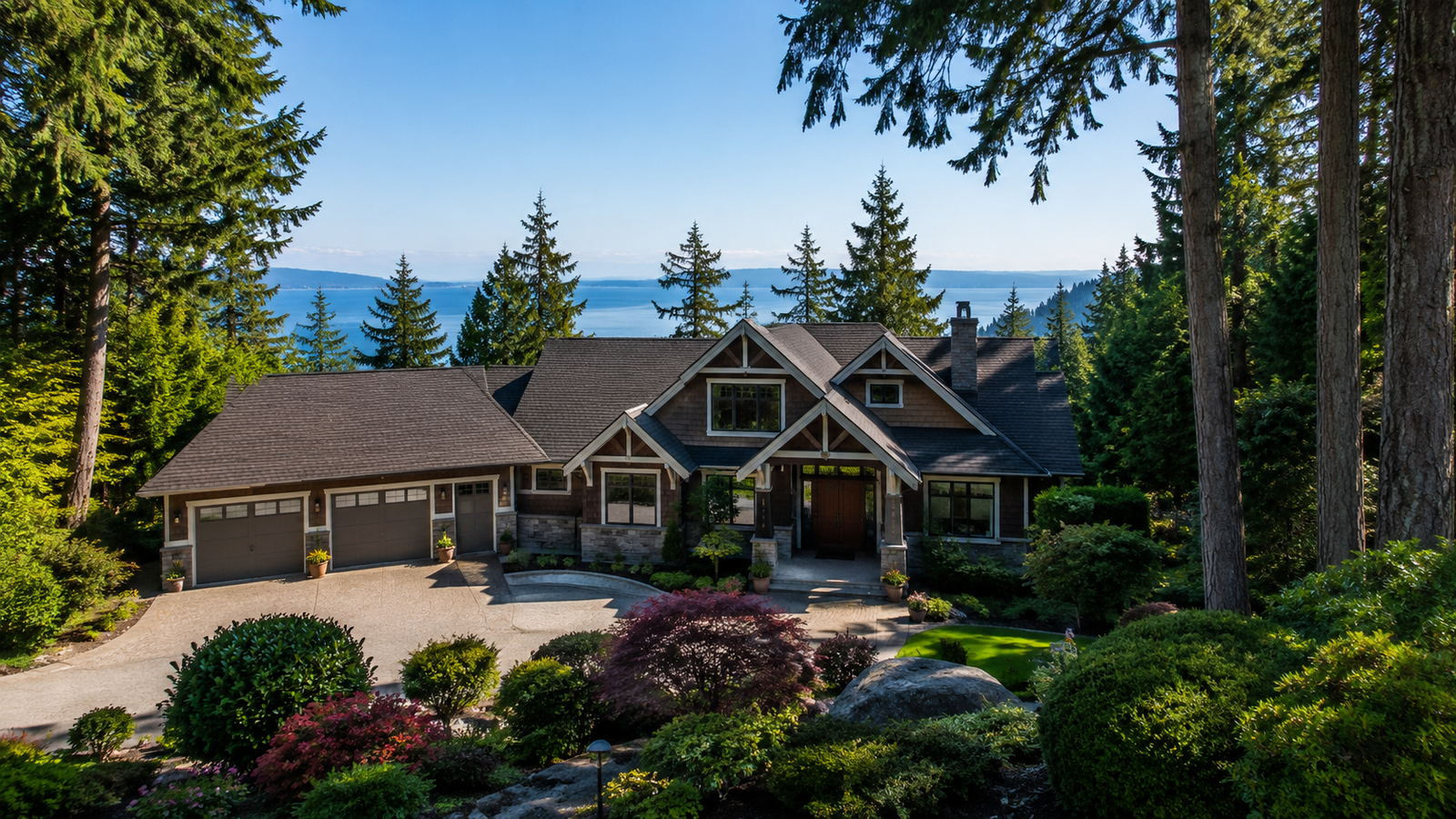 Deep Cove and Dean Park luxury home with ocean views in North Saanich BC