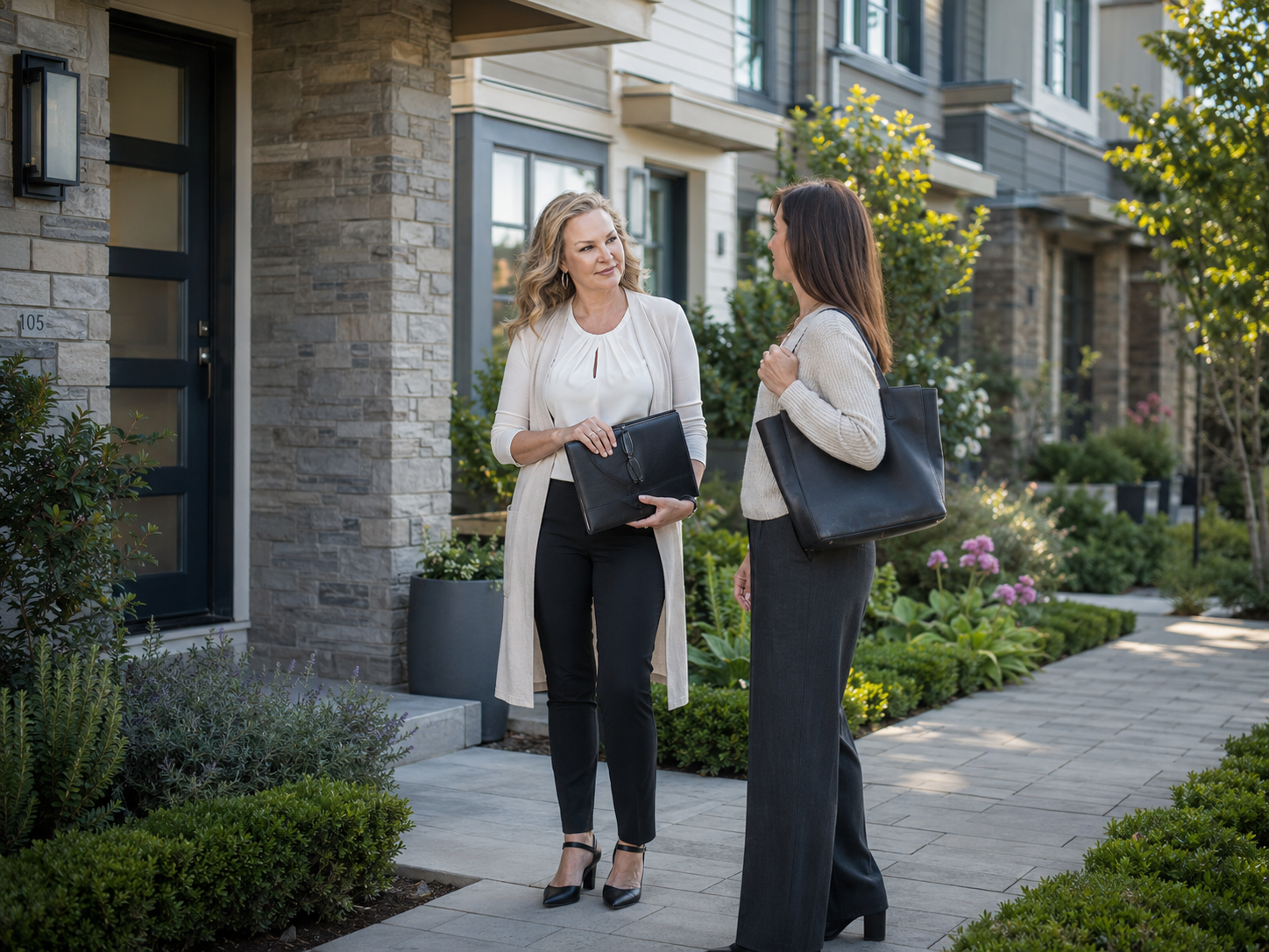 Working with home buyers in Victoria BC reviewing mortgage documents and pre-approval requirements