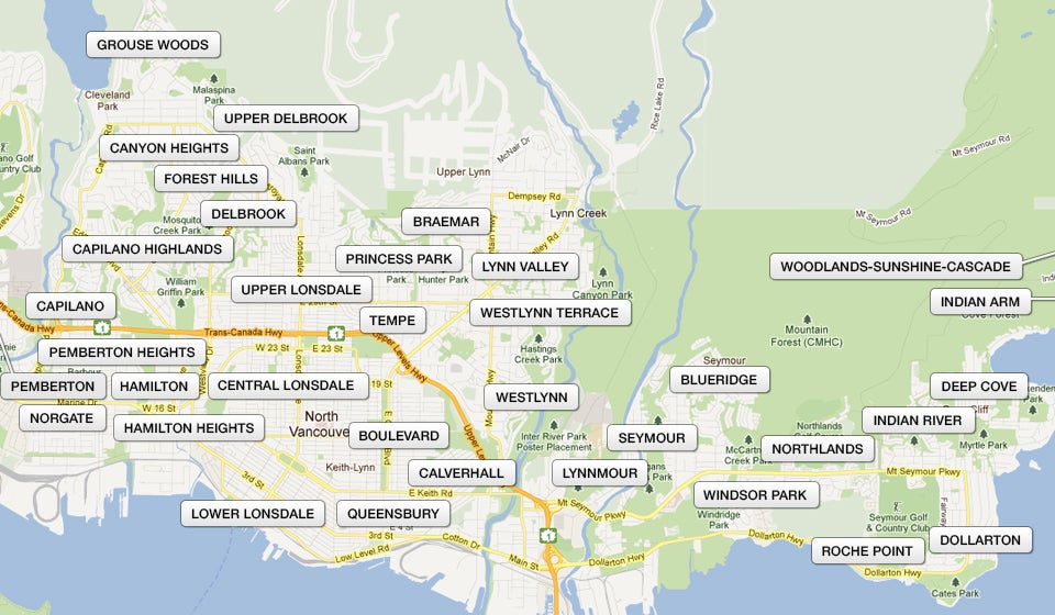North Vancouver Map, MacGregor & Green Real Estate