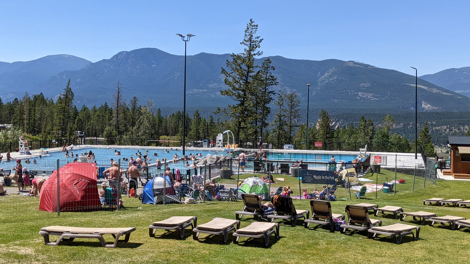 View of Canada's largest natural mineral hot springs in Fairmont BC – Team Rice Real Estate.