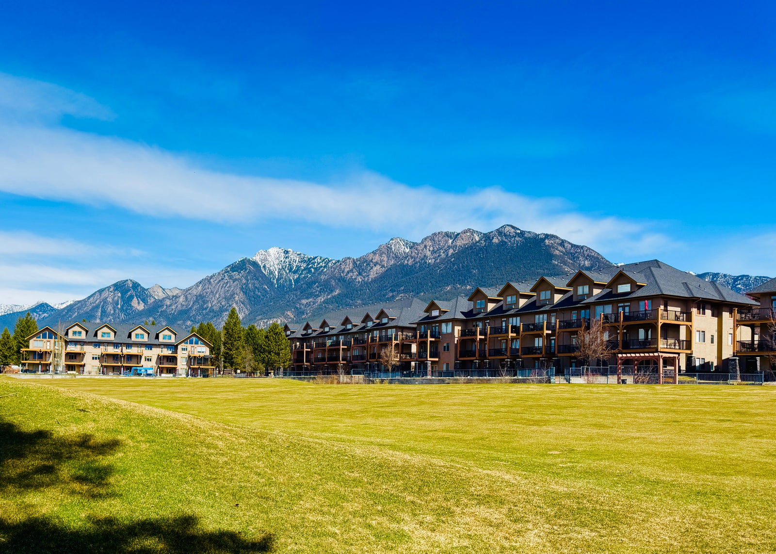 Bighorn Meadows Resort villas along The Springs golf course in Radium Hot Springs, BC