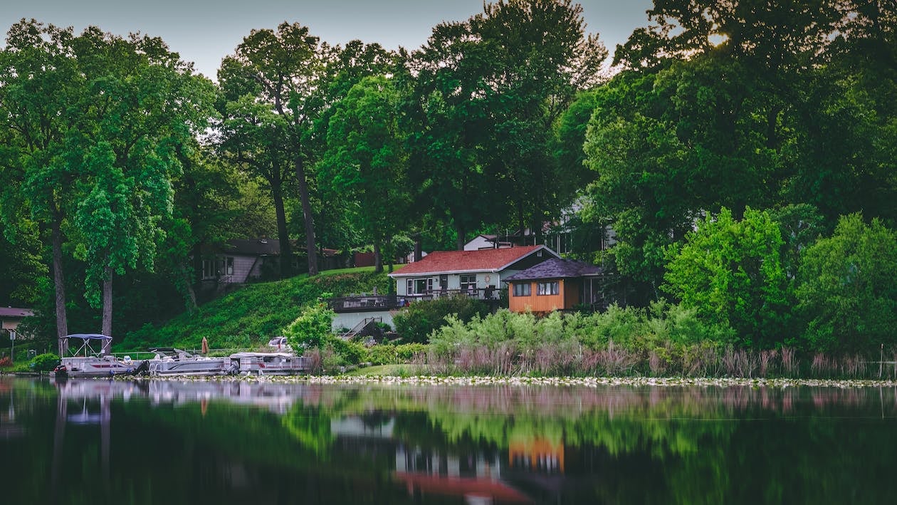 lake-front house