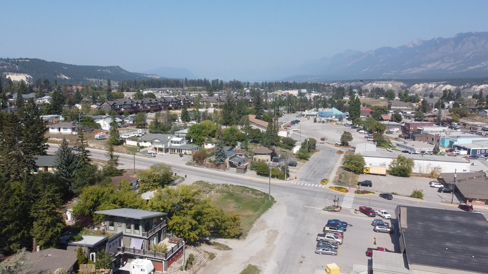 Invermere works as a real town, not just a resort. Walkable downtown Invermere for full-time living