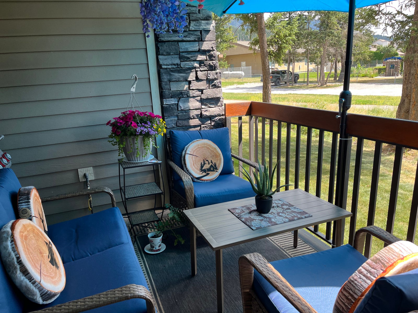 Private deck at a Sable Ridge condo looking out over the Columbia Valley