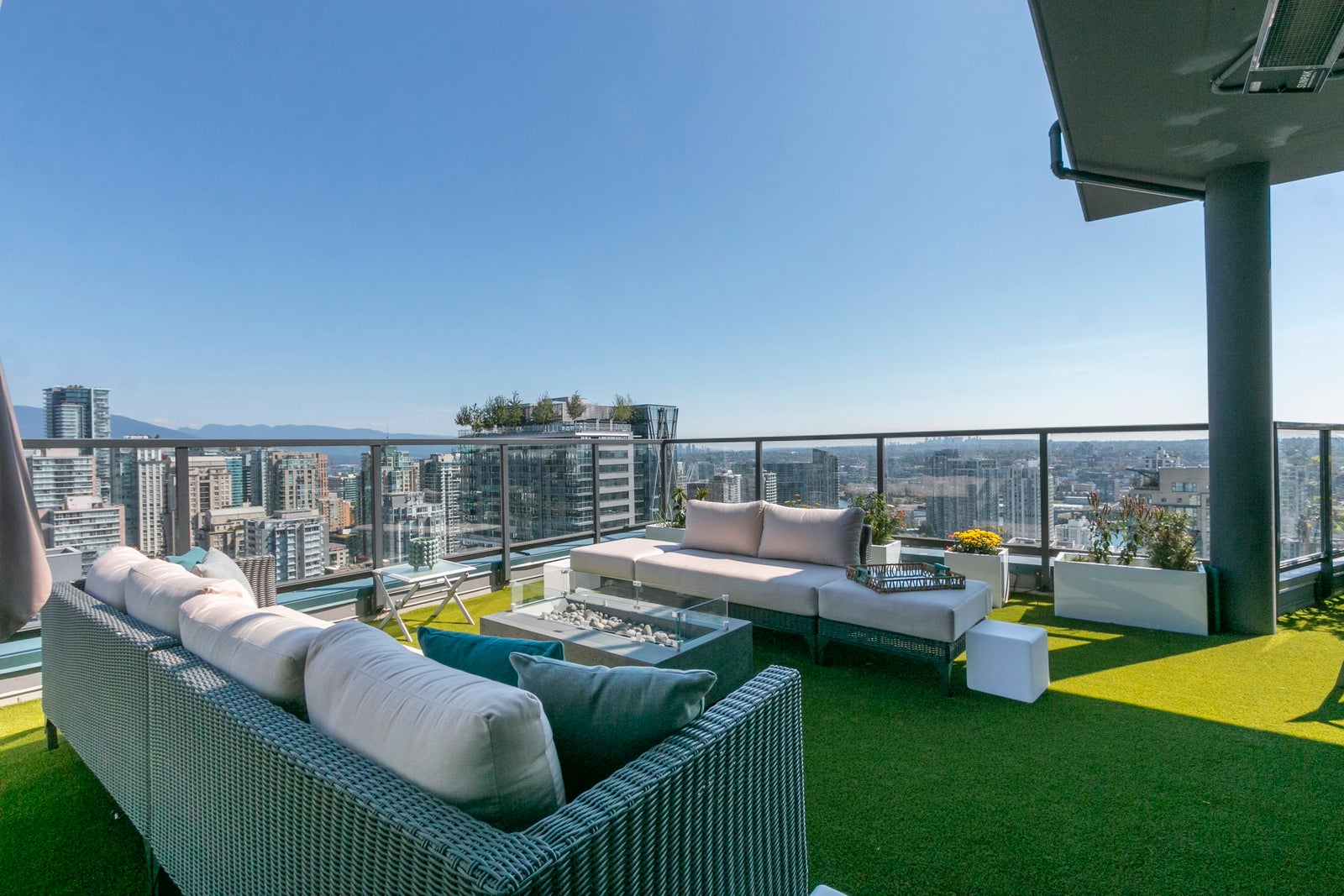 Luxury furnished rental in Downtown Vancouver with private patio and city views