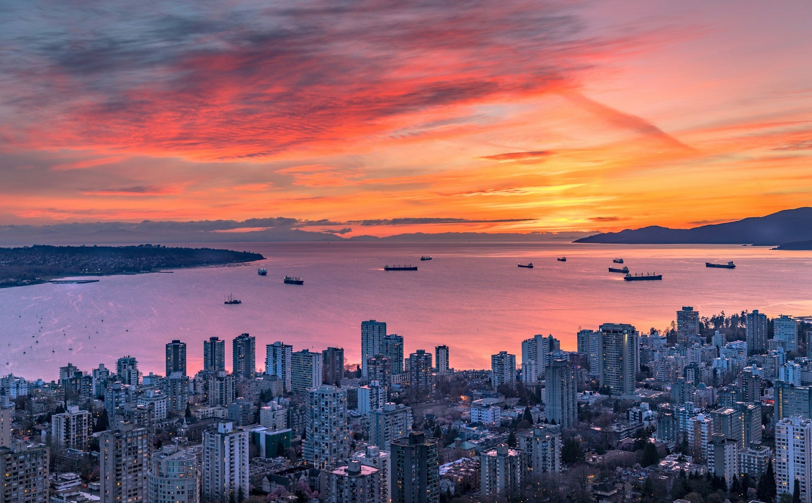 Vancouver sunset skyline with ocean view - My Dream Realty