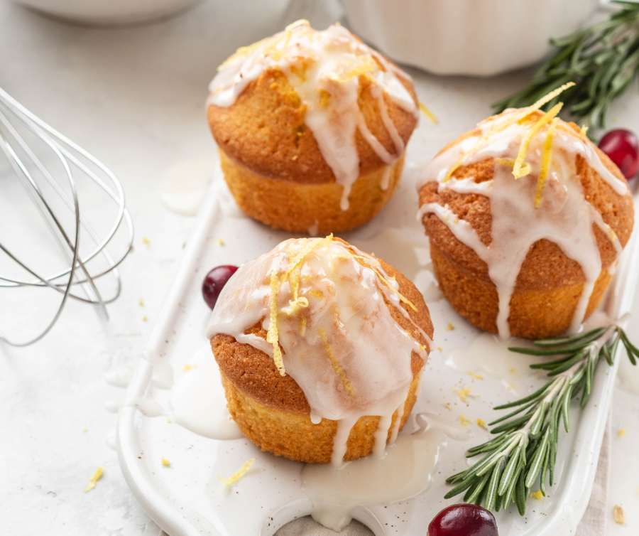 Glazed Cranberry Lemon Muffins