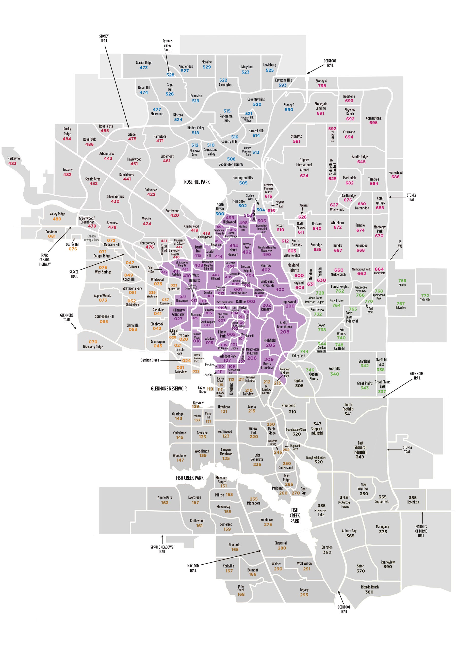 City of Calgary City Map - Centre 2025